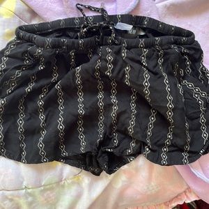 black patterned shorts